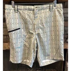 Men’s TRUE FLIES Green Plaid Fish Shell Creek Board Swim Shorts Size XL *C1